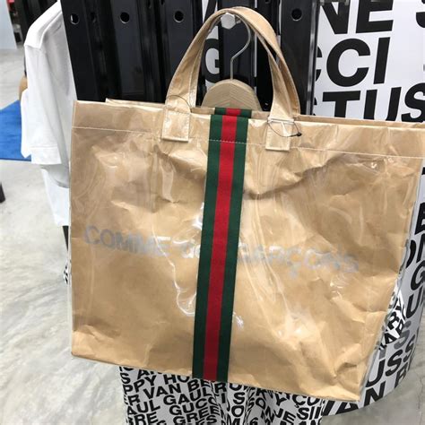 gucci x cdg|Gucci x Comme des Garcons Tote Bag Black .